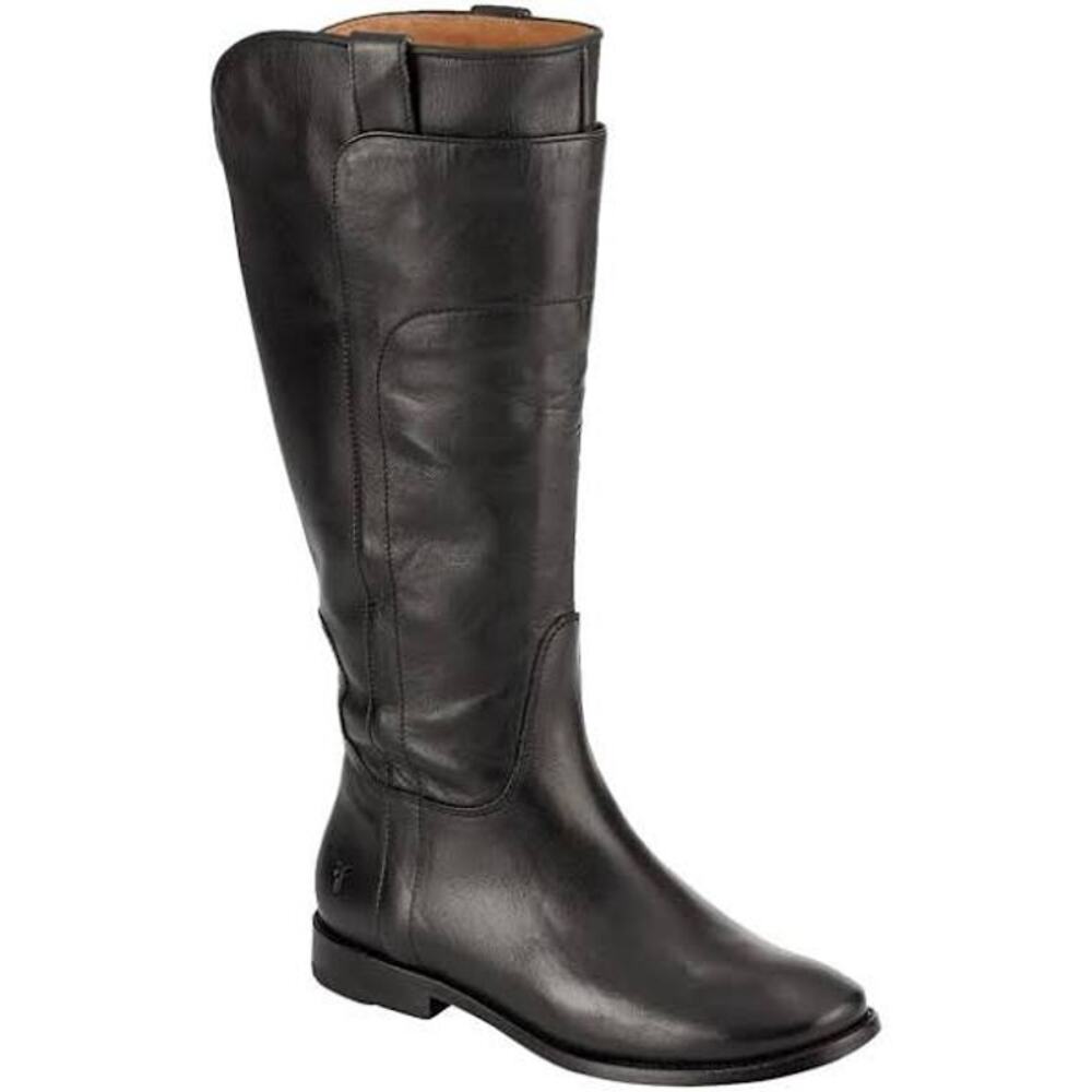 Frye Paige Black Leather Tall Riding Boots